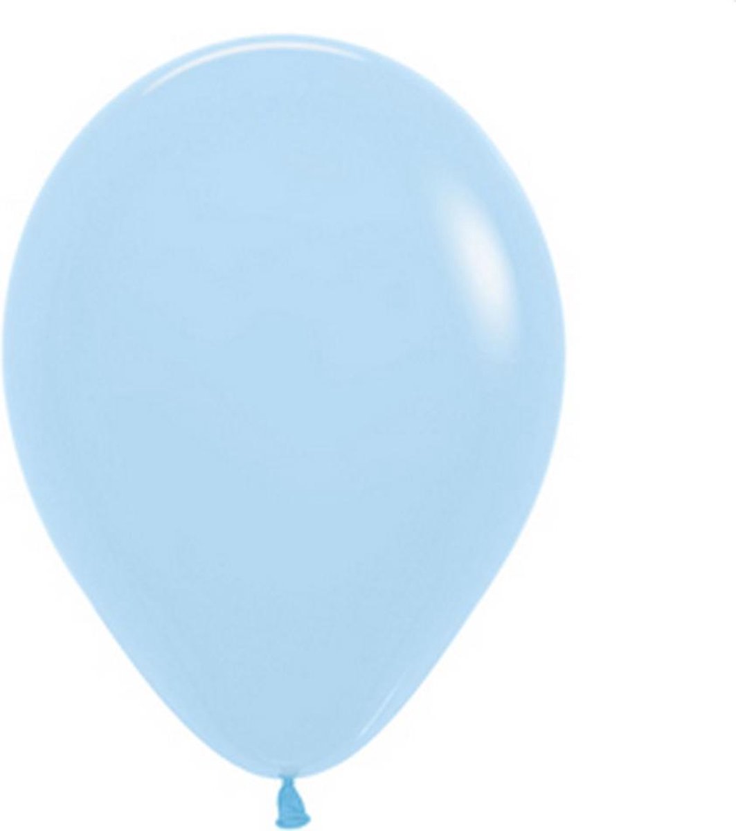 5x latex ballon: pastel mat blauw