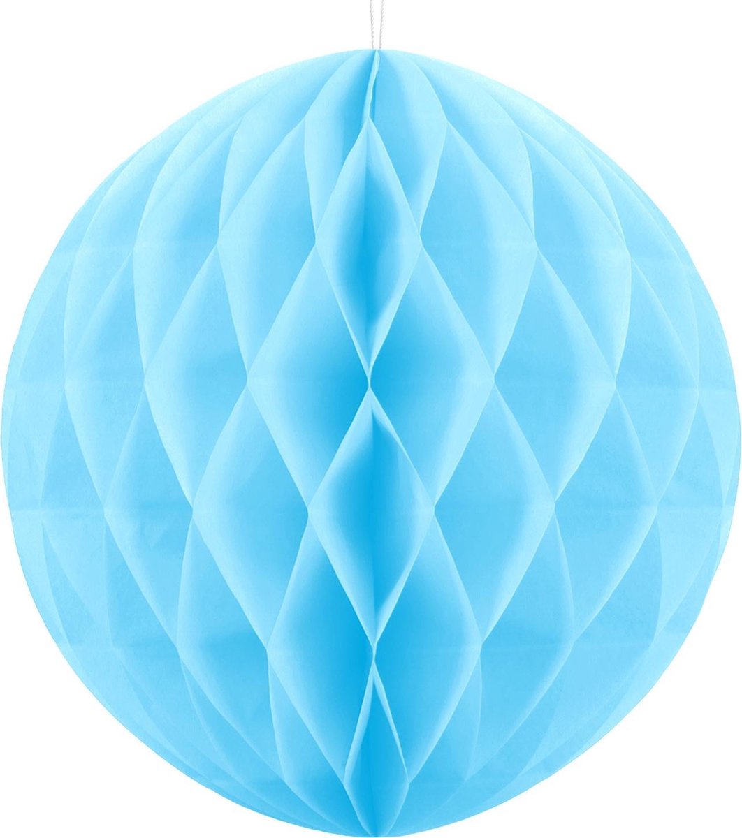 Honeycomb bal party licht blauw ø 30 cm.