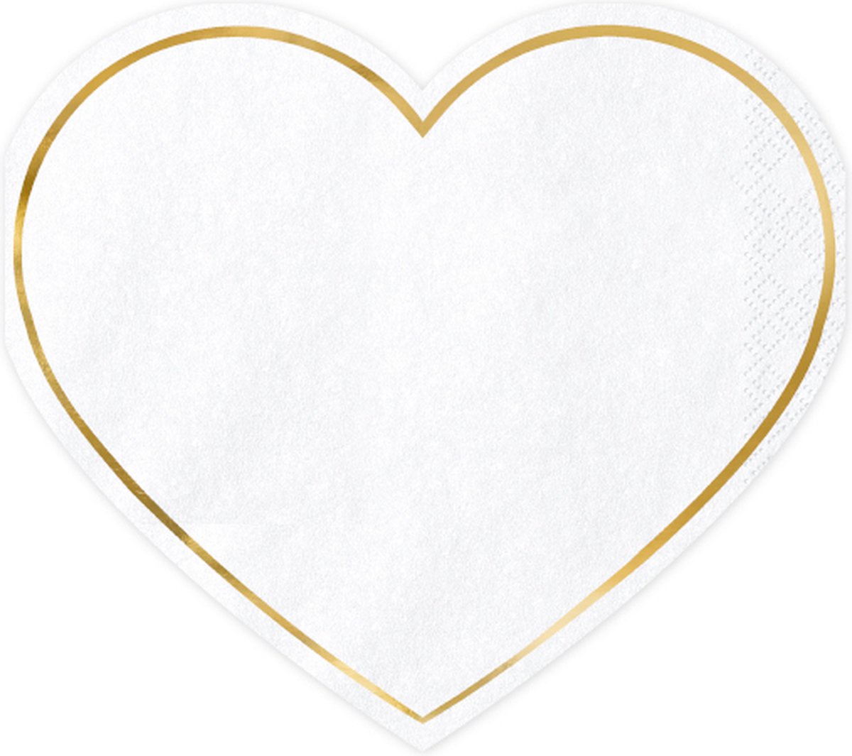 PartyDeco - 20 Hartjes servetten - Feestdecoratie - WitGoud - Papier -