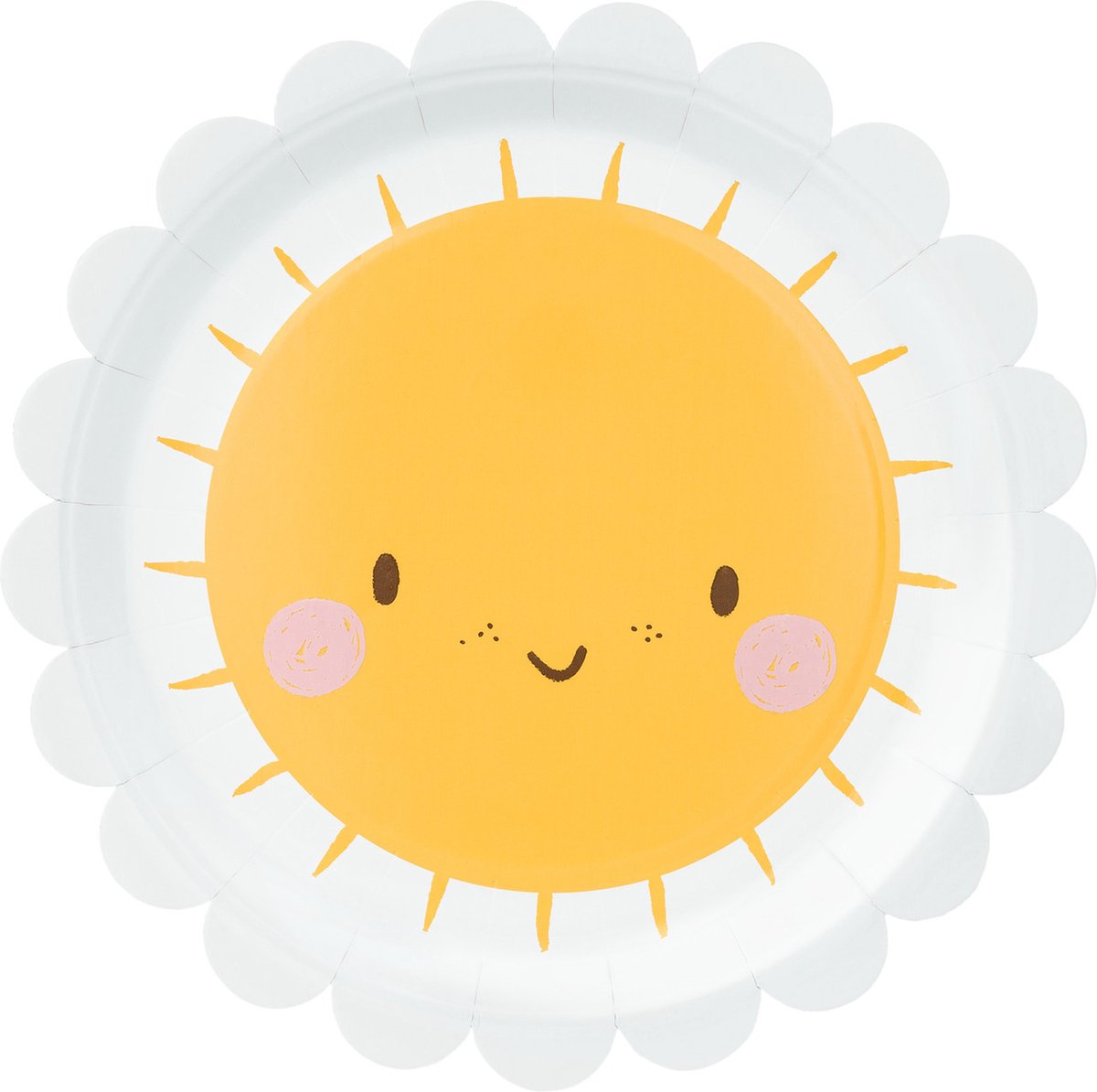 PartyDeco - Bordjes zonnetje - Feestdecoratie - GeelRozeWit - Papier -