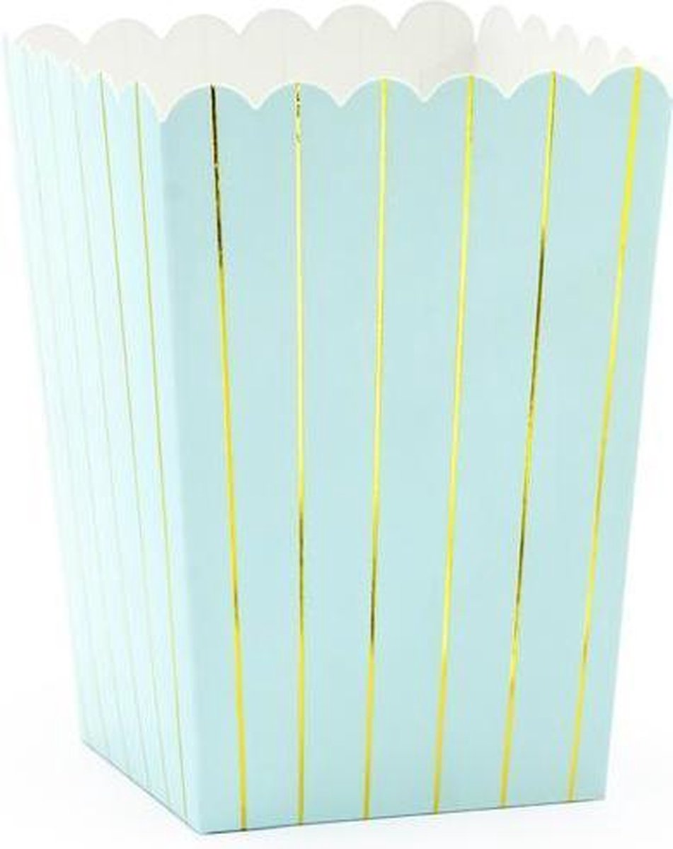 Popcorn bakje lichtblauw