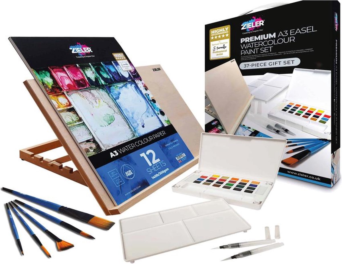 Zieler A3 Easel Watercolourset Gift Set