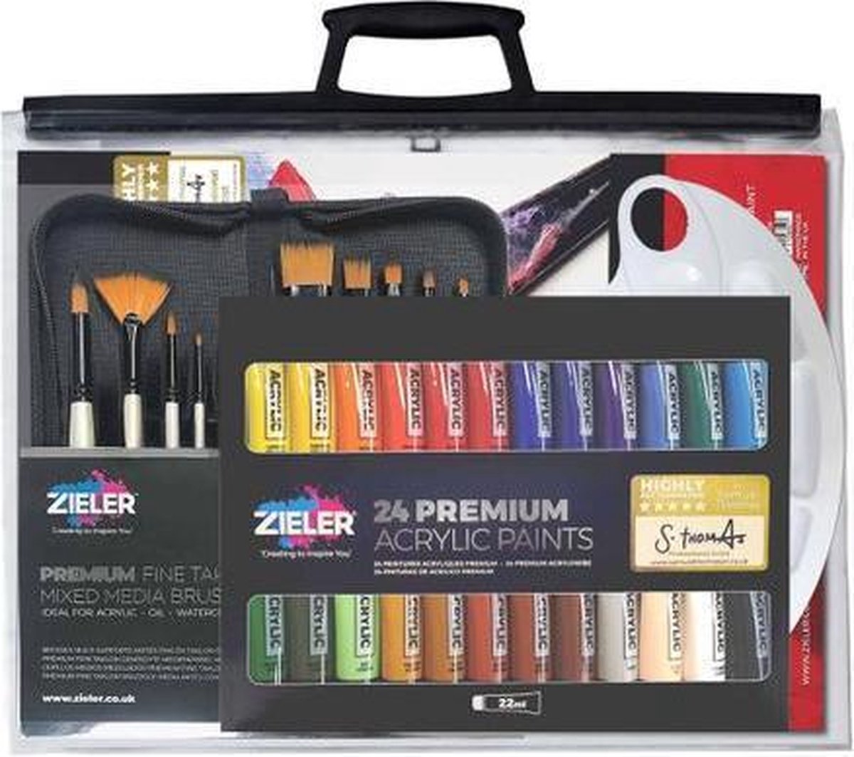 Zieler Complete Acrylic Painting Set In A Clear A3 Case