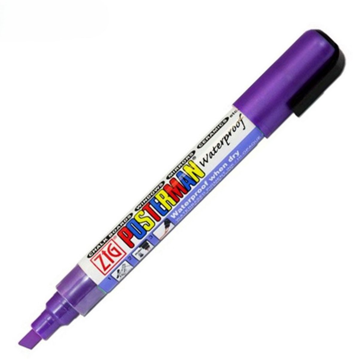 Securit Zig Posterman waterbestendige stift - metallic paars - 6 mm breed