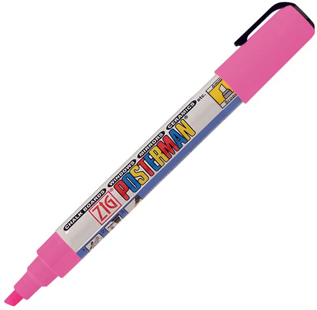 Securit Zig Posterman waterbestendige stift - metallic roze - 6 mm breed