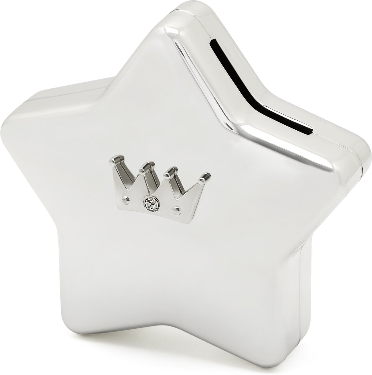 Zilverstad - Ster met Kroon - Spaarpot Verzilverd 9cm