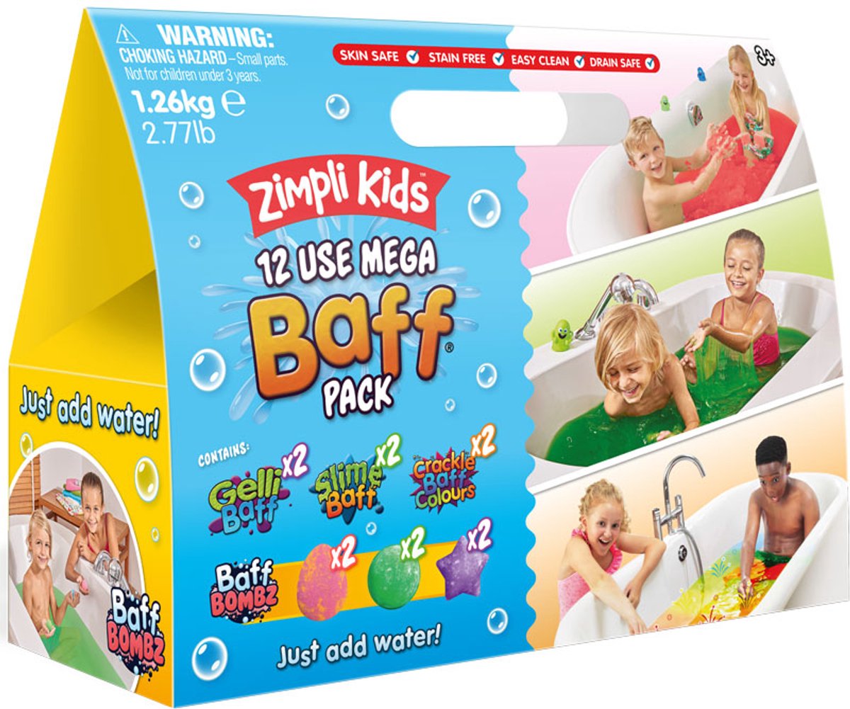 Zimpli Kids badspeelgoed MEGA BAFF PACK multicolor sensorisch speelplezier.