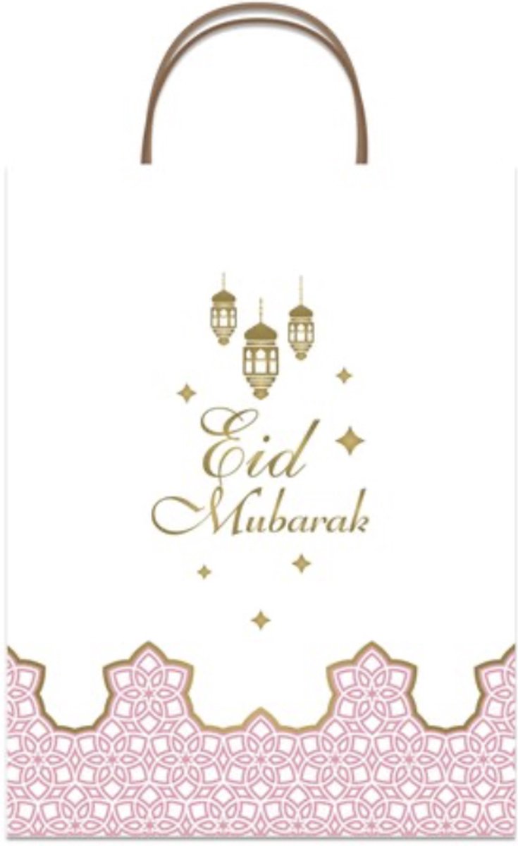 Eid Mubarak - Luxe cadeautas roze - 25 x 13 x 33 cm