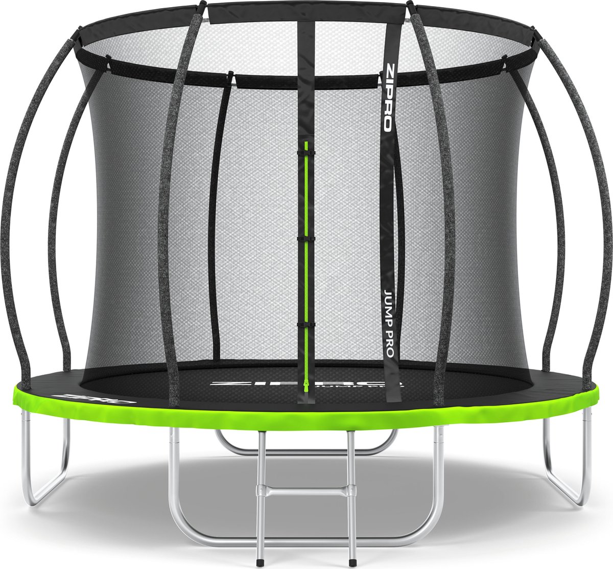 Zipro® Jump Pro Premium Tuintrampoline 8FT 252cm met intern mesh - Trampoline Voor Buiten - Afsluitbaar Veiligheidsnet - UV-bestendig vervangend net - max. belasting tot 150 kg - Corrosiebestendig - Snelle en eenvoudige montage