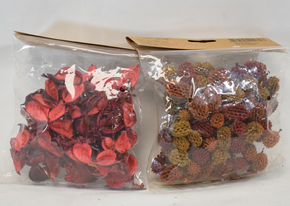 ZoeZo Design - 4 zakken - assorti - decoratie materialen - 100% natuurproduct - ca. 150 gram per zak - exotische mix - hobby materialen - potporie