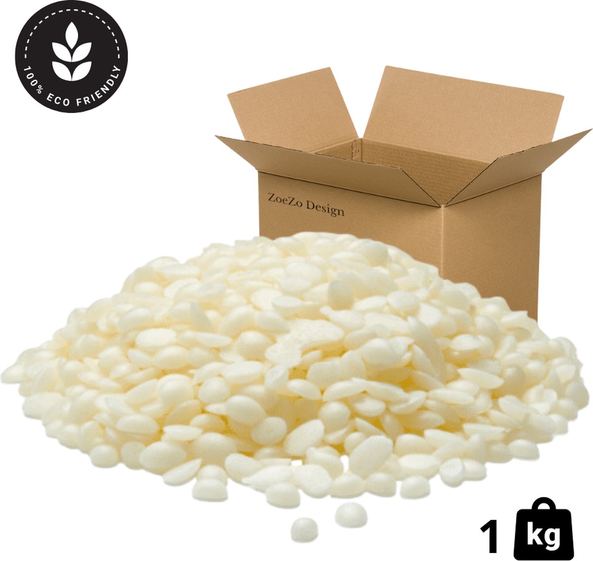 ZoeZo Design - Bijenwas - Wit - Bijenwas Korrels - 1 KG - 100% Zuiver - Bijenwas kaarsen - Kaarsen maken - Bijenwas wraps maken - Lippenbalsem maken - Zuiveren bijenwas