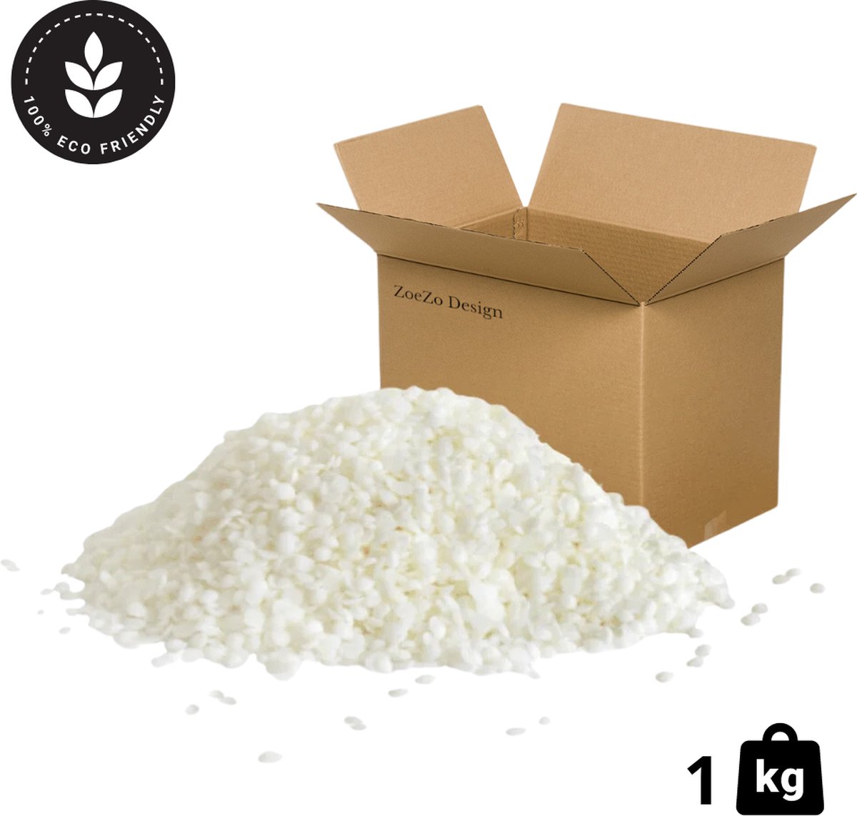 ZoeZo Design - Koolzaadwas in Korrels - 1 KG - Pillar Blend - 100% Ecologisch - Pillaren was - Vrijstaande kaarsen - Koolzaadwas - Natuurlijke was uit Europa - Zelf kaarsen maken - Kaarsenwas - Rapeseed wax - Parels