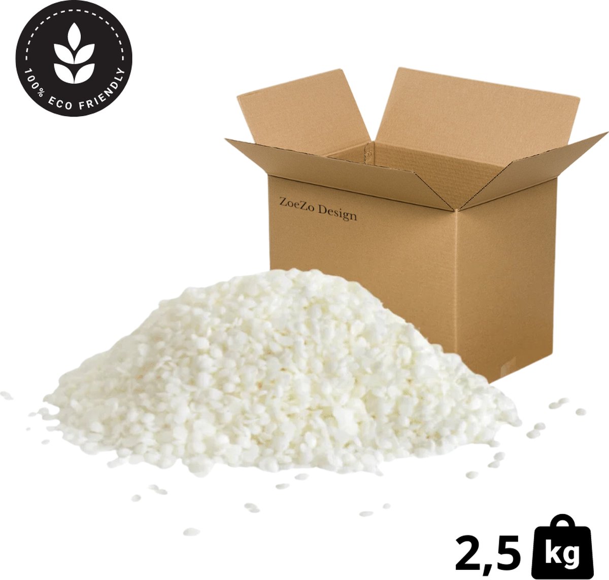 ZoeZo Design - Koolzaadwas in Korrels - 100% Ecologisch - 2,5 KG - Container was - Koolzaadwas - Natuurlijke was uit Europa - Zelf kaarsen maken - Kaarsenwas - Rapeseed wax - Parels