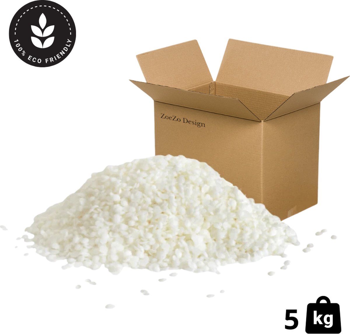 ZoeZo Design - Koolzaadwas in Korrels - 5 KG - Pillar Blend - 100% Ecologisch - Pillaren was - Vrijstaande kaarsen - Koolzaadwas - Natuurlijke was uit Europa - Zelf kaarsen maken - Kaarsenwas - Rapeseed wax - Parels