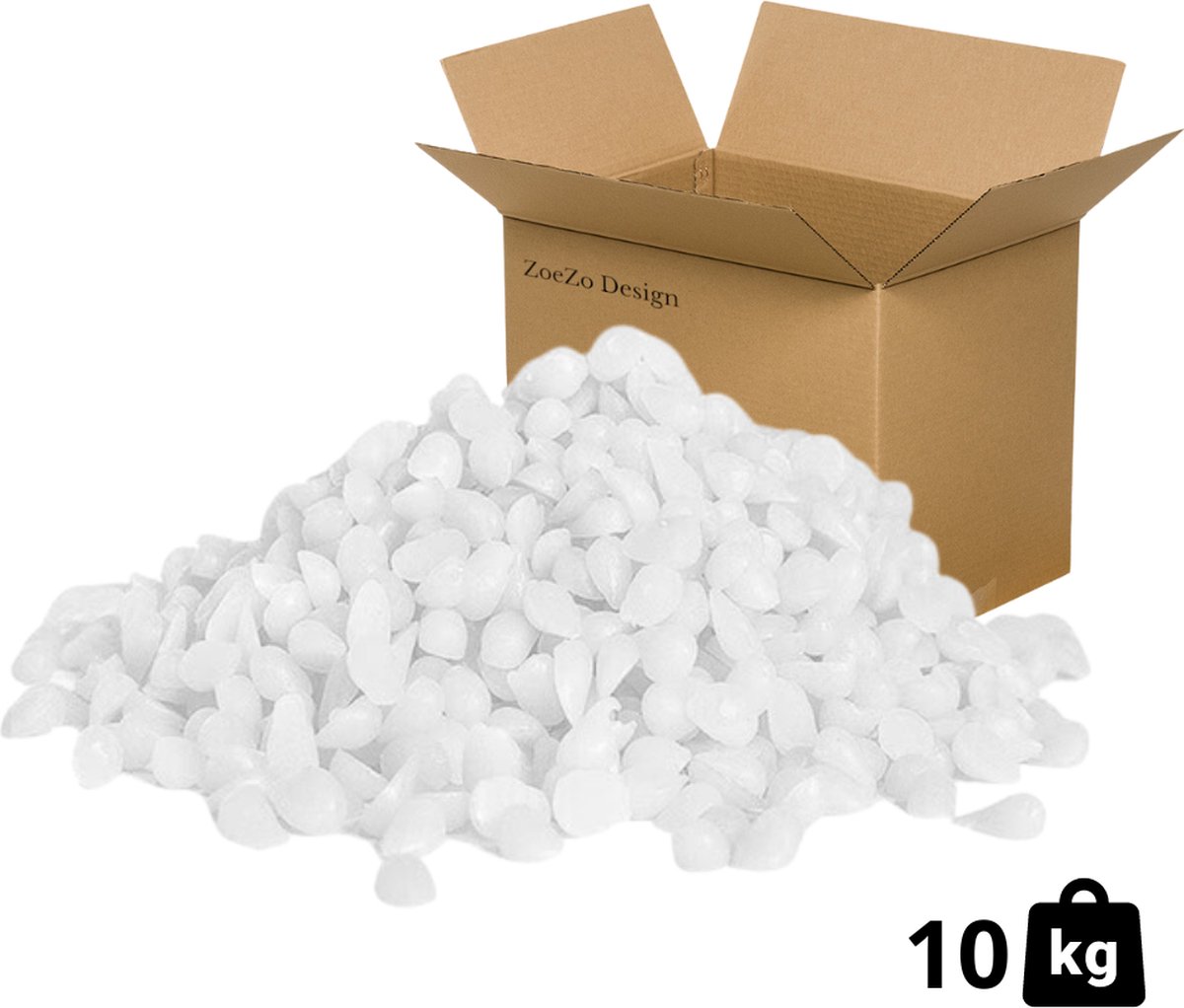 ZoeZo Design - Paraffine was - 10KG - Korrels - Laag oliegehalte 0,4% - Paraffin wax - Zelf kaarsen maken - Kaarsen