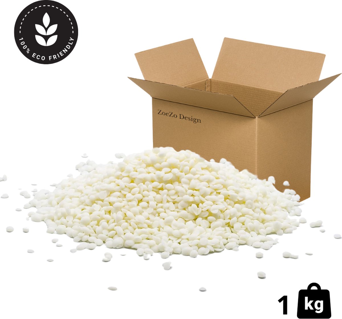   - Soja was voor vrijstaande kaarsen - Pillar wax - 1 KG - Korrels - Kaarsen maken - 100% Ecologisch - Pellets - Soy wax - Kaarsenwas - Sojawas