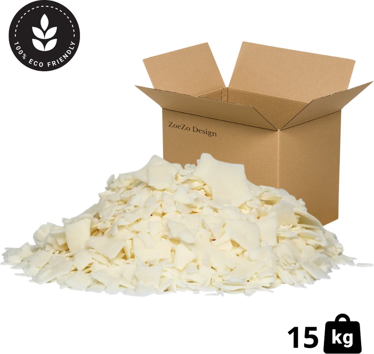 ZoeZo Design - Sojawas 100% Ecologisch - 15 KG - Container was - Vlokken - Soyawas - Wax melts - Soy wax - Natuurlijke soja was - Zelf kaarsen maken - Kaarsenwas