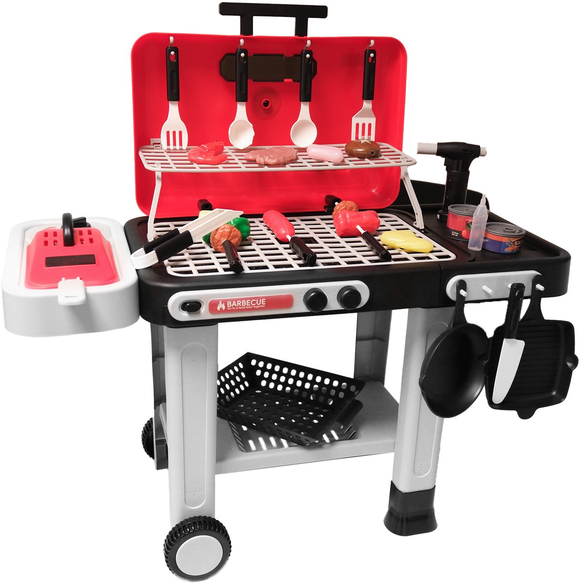 Zoem - Speelgoed BBQ - Barbecue - Stoom - Verlichting - 35 accessoires