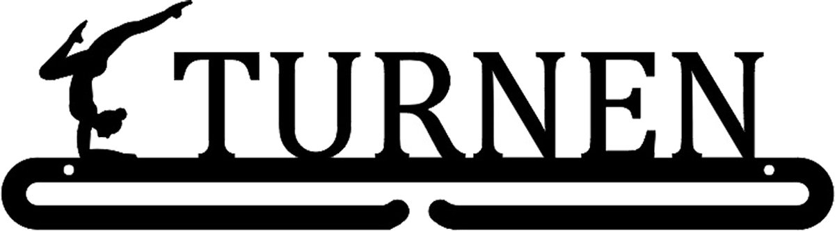 Turnen Girl Medaillehanger zwarte coating (35cm breed) - Nederlands product - incl. cadeauverpakking  - sportcadeau - topkado - medalhanger - medailles - turnen - gymnastiek - kinderverjaardag - kinderkamer