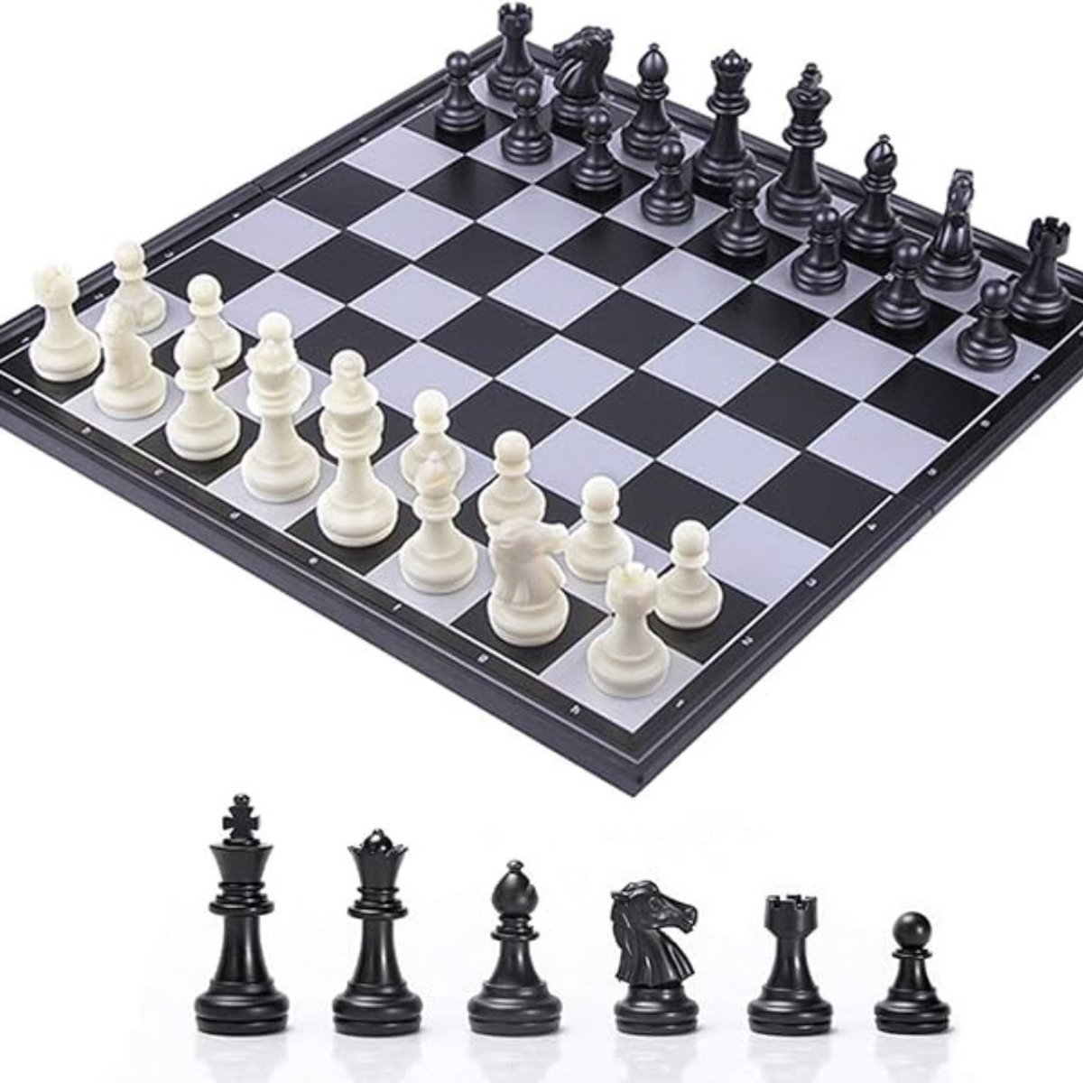   Magnetisch Schaakspel - Magnetisch Schaakbord - Schaakbord - 25x25x3cm - Zwart