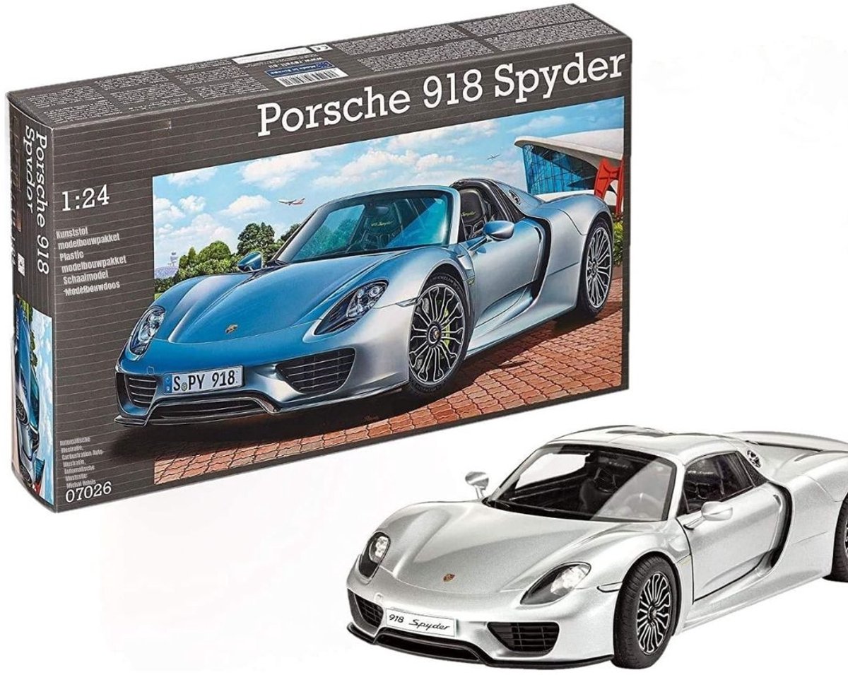 Zylo® Modelbouw Auto - Modelbouw Auto Bouwpakket - Modelbouwpakket - Porsche 918 Spyder op Schaal - 20x3x3cm - Zilver