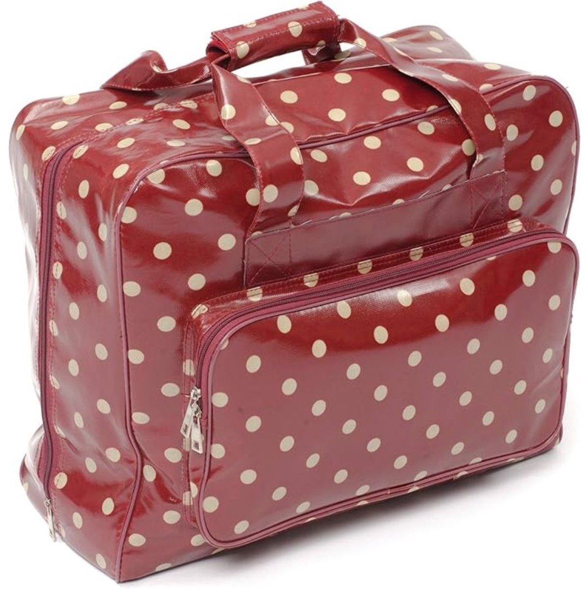 Zylo® Naaimachine Tas - Naaimachine voor Beginners - Mini-Naaimachine met Voetpedaal - Rode Stippen - 44cm x 19cm x 37cm