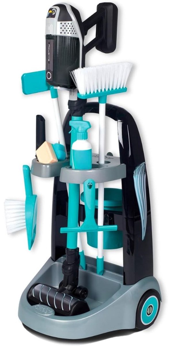 Zylo® Schoonmaakkar - Poets Wagen - Schoonmaakkast - 33x34x81cm - Zwart