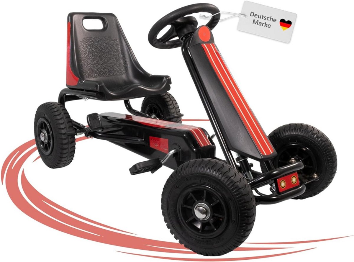 Zylo® Skelters voor Jongens - Ligfiets - Verstelbaar Zadel - Zwart - 96cm x 48cm x 55cm