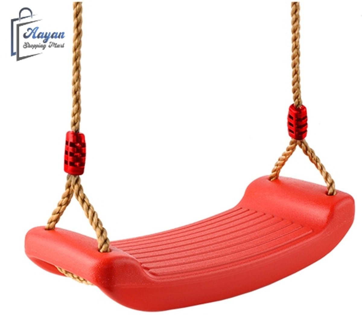 Kinder Schommel voor Buiten – Rode Touwschommel met Geprofileerd Zitje, Weerbestendig – schommelstoel – schommelbank – schommels - 50603
