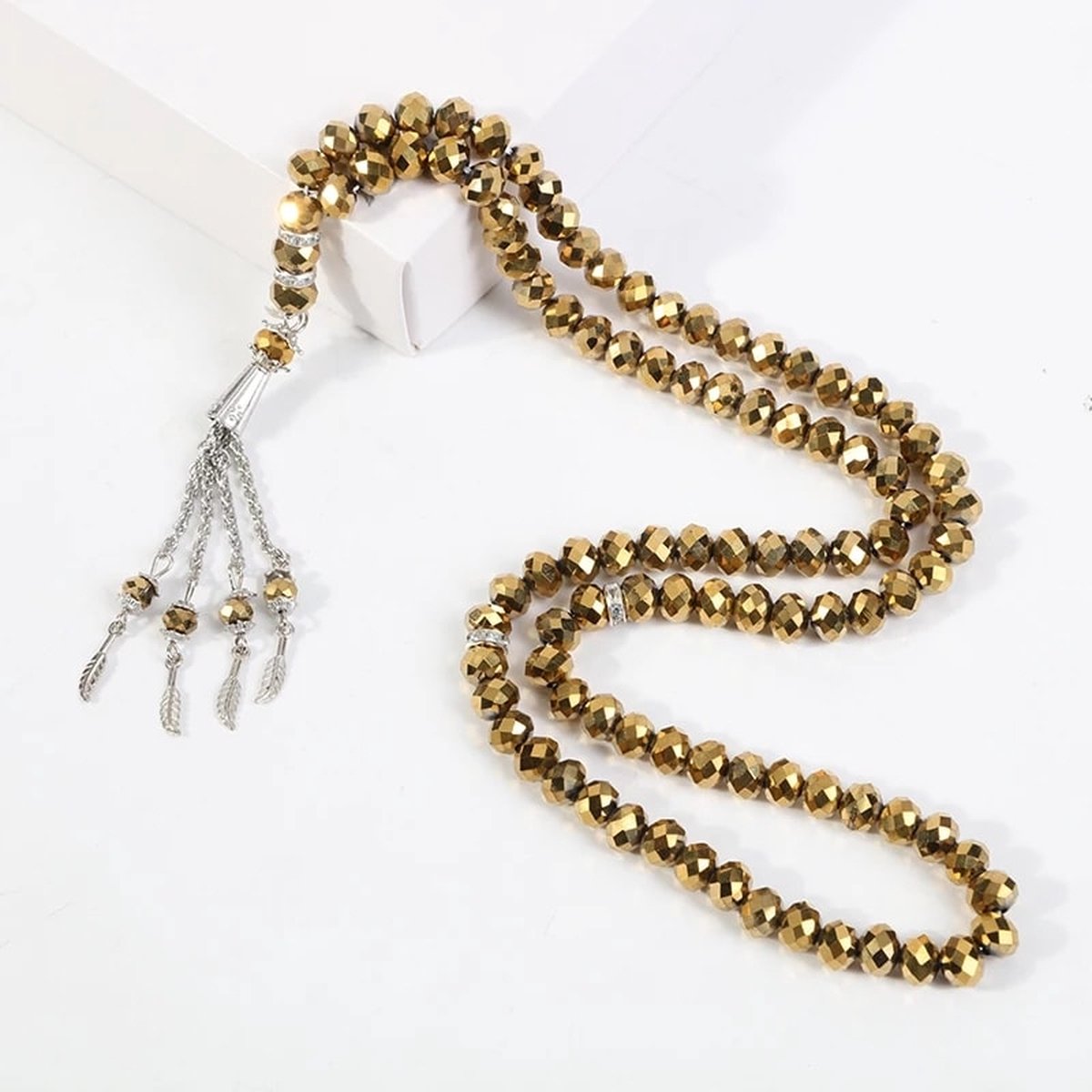 Tasbih Rozenkrans 99 Kralen - Moslim Gebed Kraal - Ronde Kralen - Tesbih - Allah - Islamitische geschenk Tasbeeh