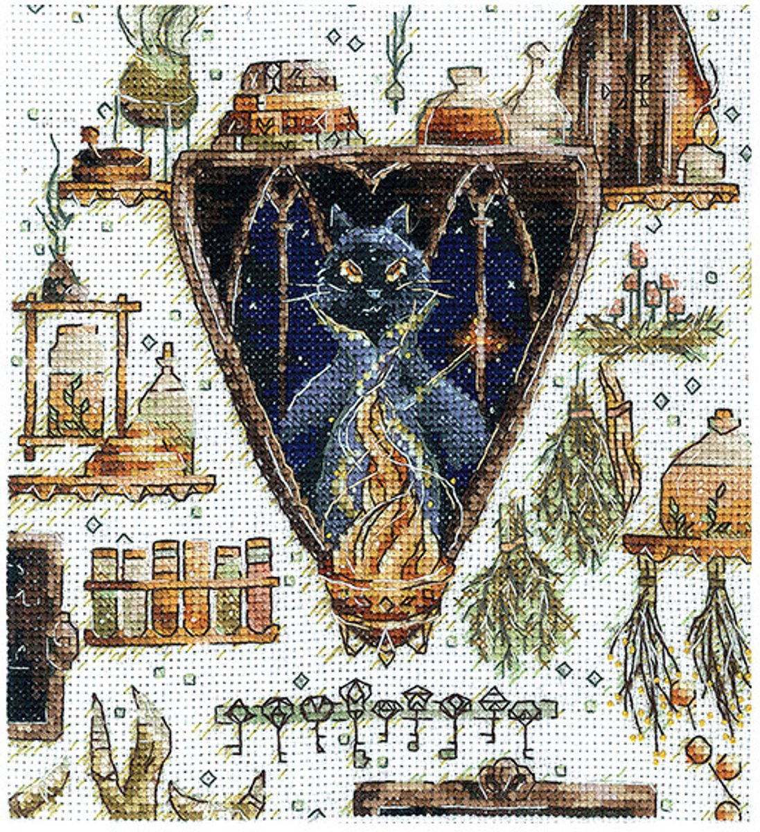 Borduurpakket - SANV-52 - Magical beasts. Cat - Magische beesten, Kat - Andriana