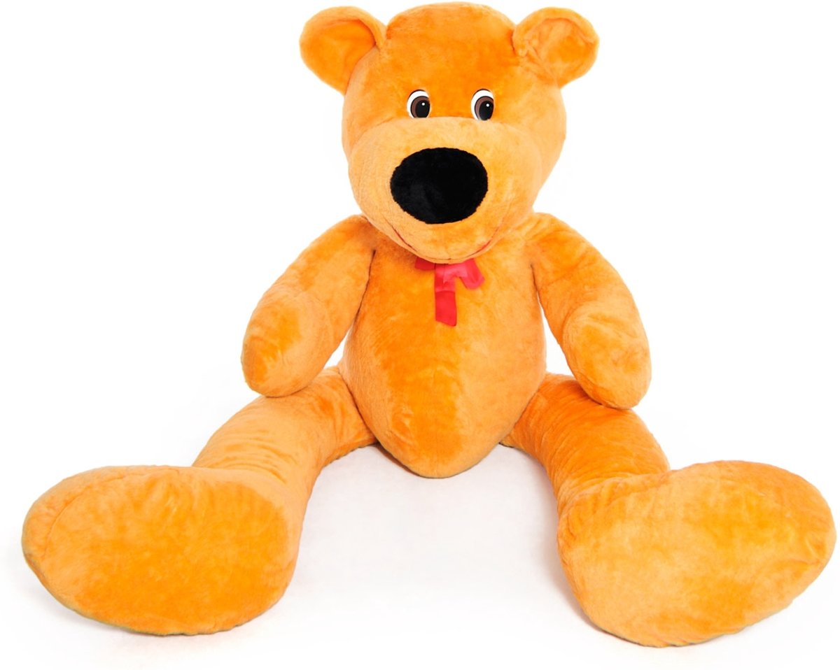 Grote knuffelbeer - Teddybeer - oranje - 110 cm