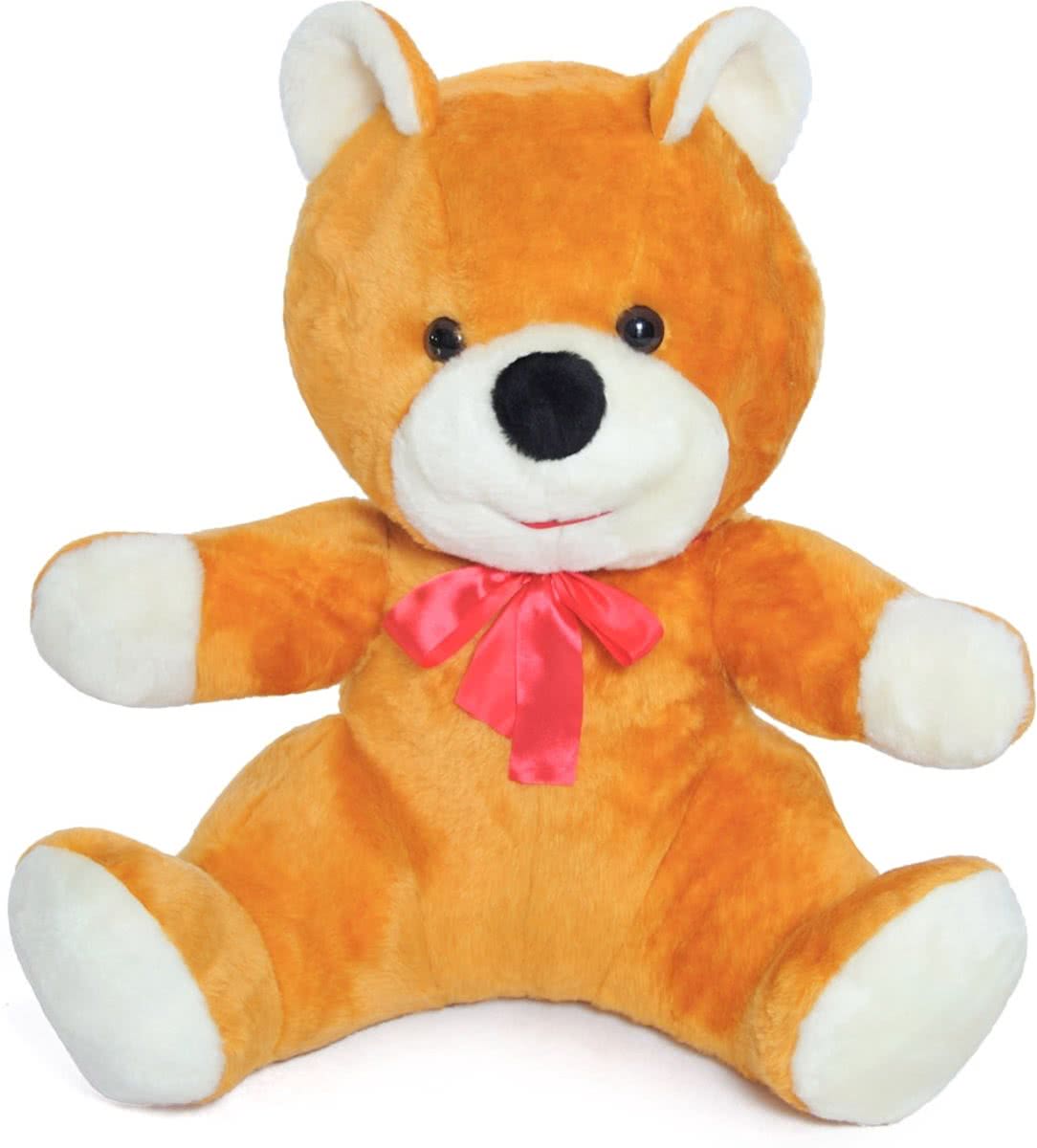 Grote knuffelbeer - Teddybeer - oranje - 110 cm