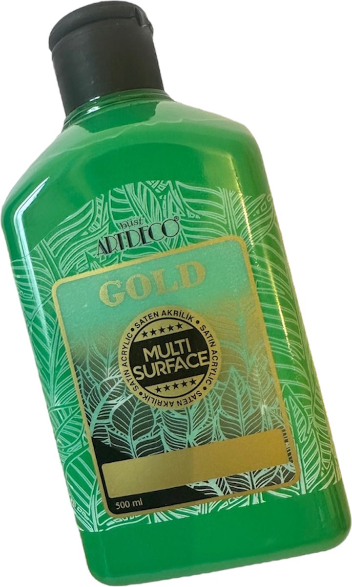 Artdeco Gold Multi-Surface Acrylverf 500ml Groen , Glasverf, houtverf, keramiekverf, DIY Projecten