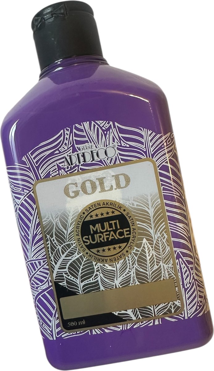 Artdeco Gold Multi-Surface Acrylverf 500ml Paars , Glasverf, houtverf, keramiekverf, DIY Projecten