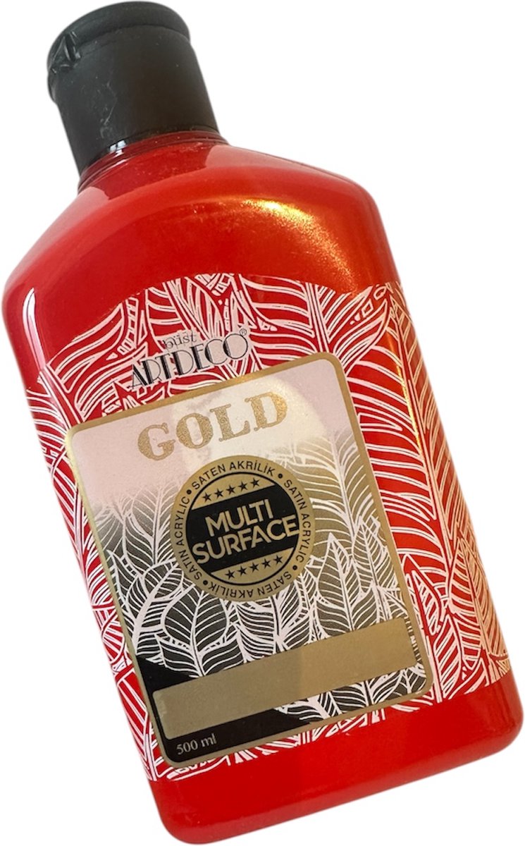 Artdeco Gold Multi-Surface Acrylverf 500ml Rood , Glasverf, houtverf, keramiekverf, DIY Projecten