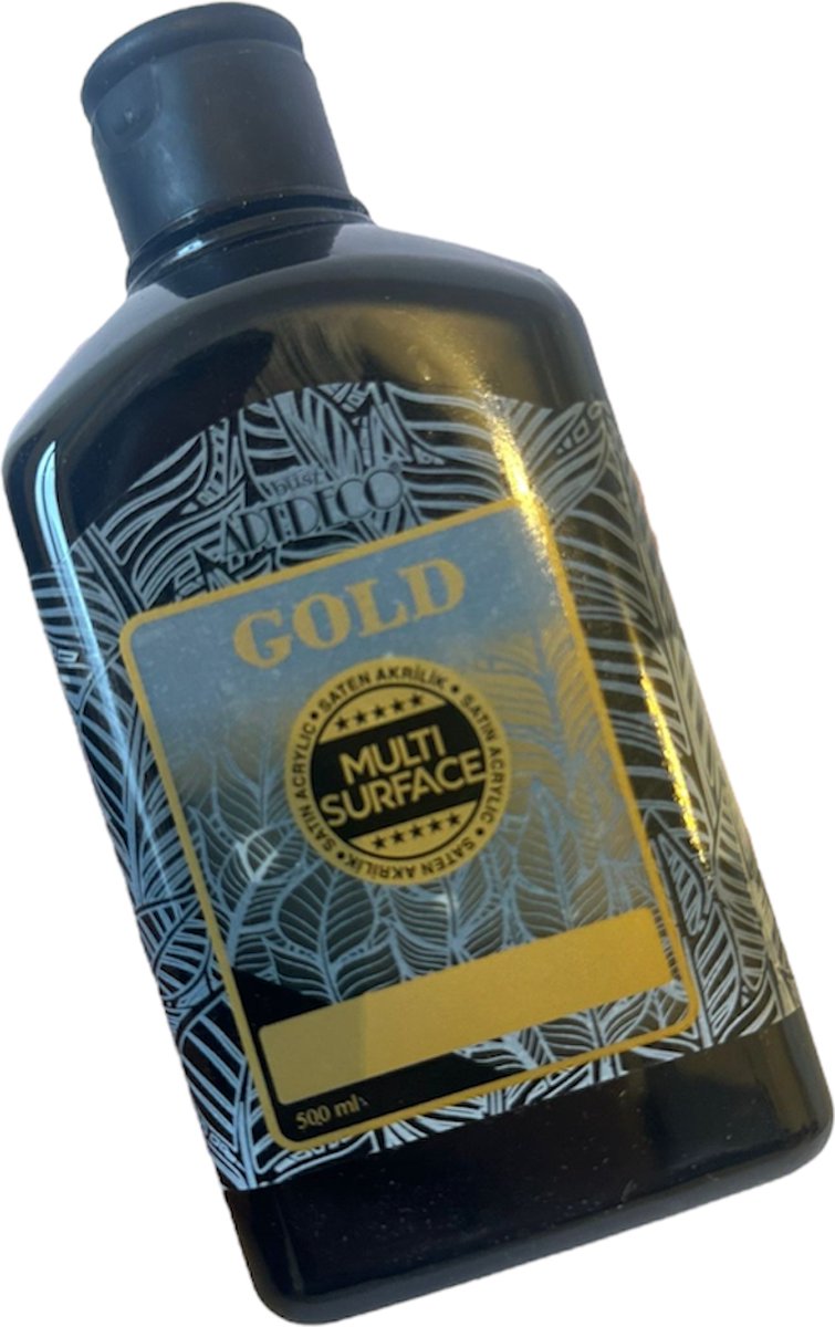 Artdeco Gold Multi-Surface Acrylverf 500ml Zwart , Glasverf, houtverf, keramiekverf, DIY Projecten