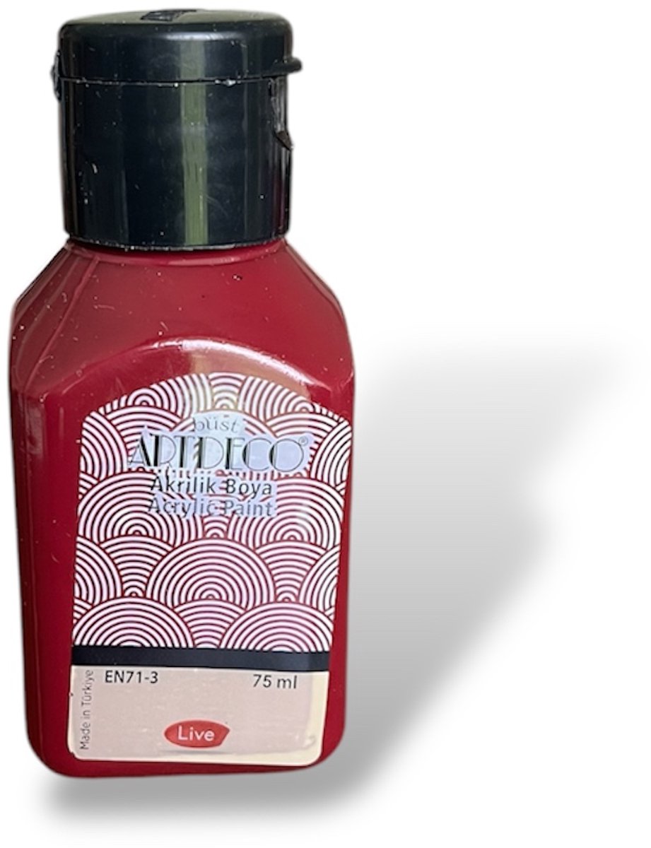 Hoogwaardige Acrylverf 75ml - Hoge Pigmentatie voor Kunstenaars - voor creatieve projecten , Glasverf, houtverf, keramiekverf, DIY Projecten - Wijnkleur