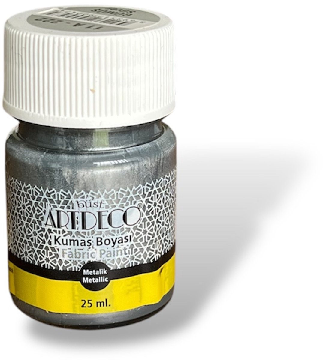 Textielverf 25ml – Wasbare Stoffenverf voor Kleding & Accessoires – Ideaal voor DIY, T-Shirts, Katoen, Canvas – Metaalkleur Zilver 