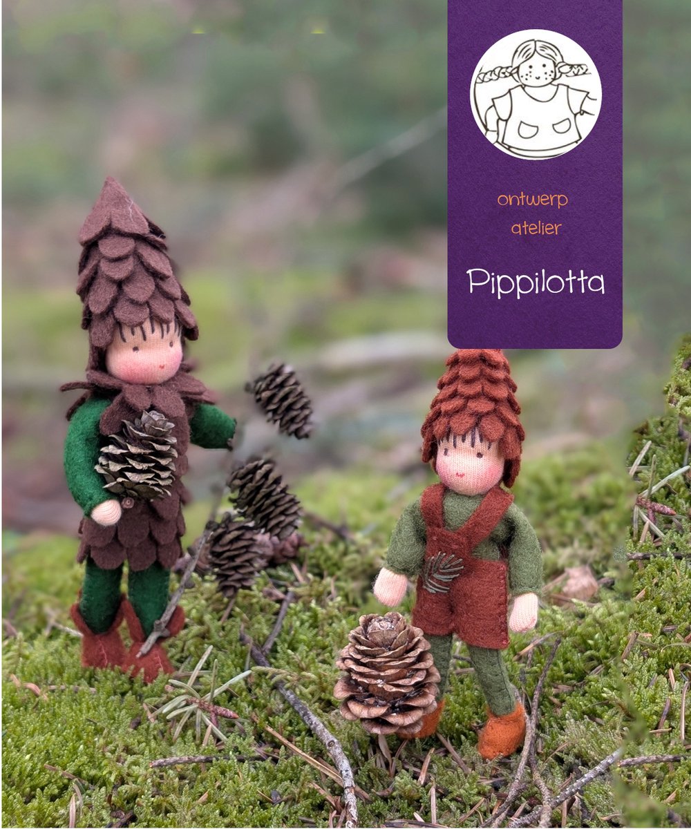 DIY Twee dennenappelkinderen