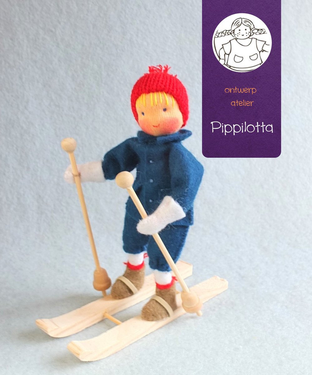 DIY wolvilt pakket: Olle op skis