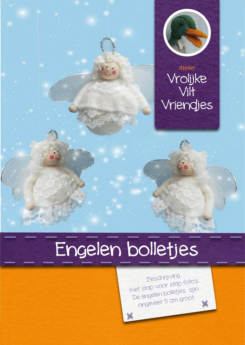 DIY wolvilt pakket: Engelen bolletjes