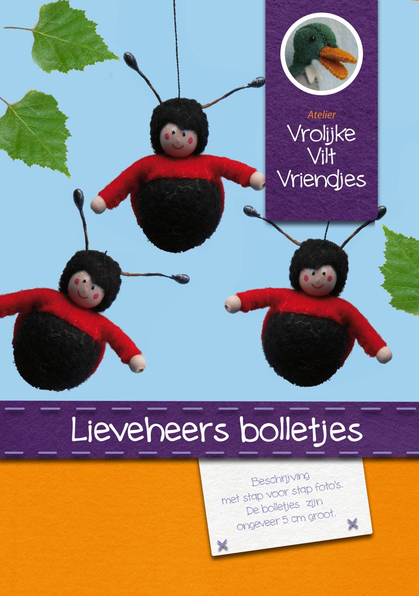 DIY wolvilt pakket: Lieveheers bolletjes