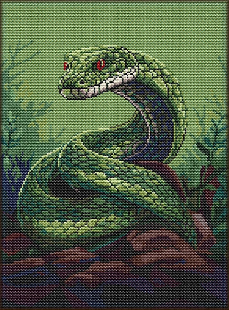 BORDUURPAKKET - De Slang - full size cover - APS - telpatroon om zelf te borduren