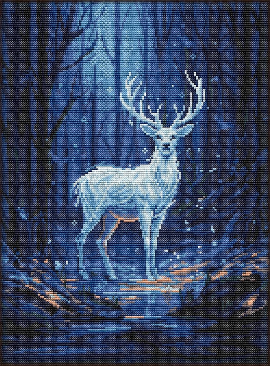 BORDUURPAKKET - Hert der Bescherming - full size cover - APS - telpatroon om zelf te borduren