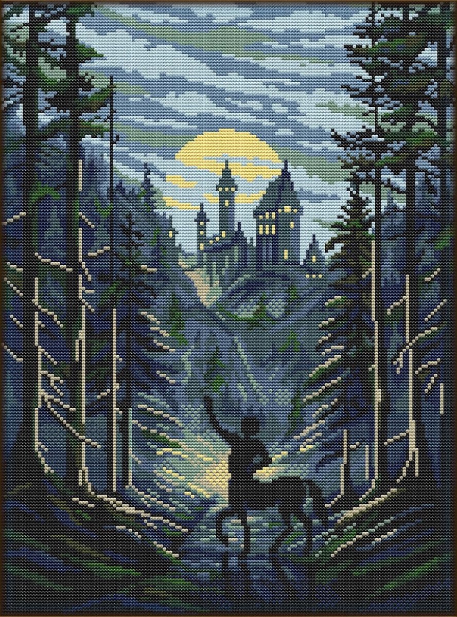 BORDUURPAKKET - Het Bos - full size cover - APS - telpatroon om zelf te borduren