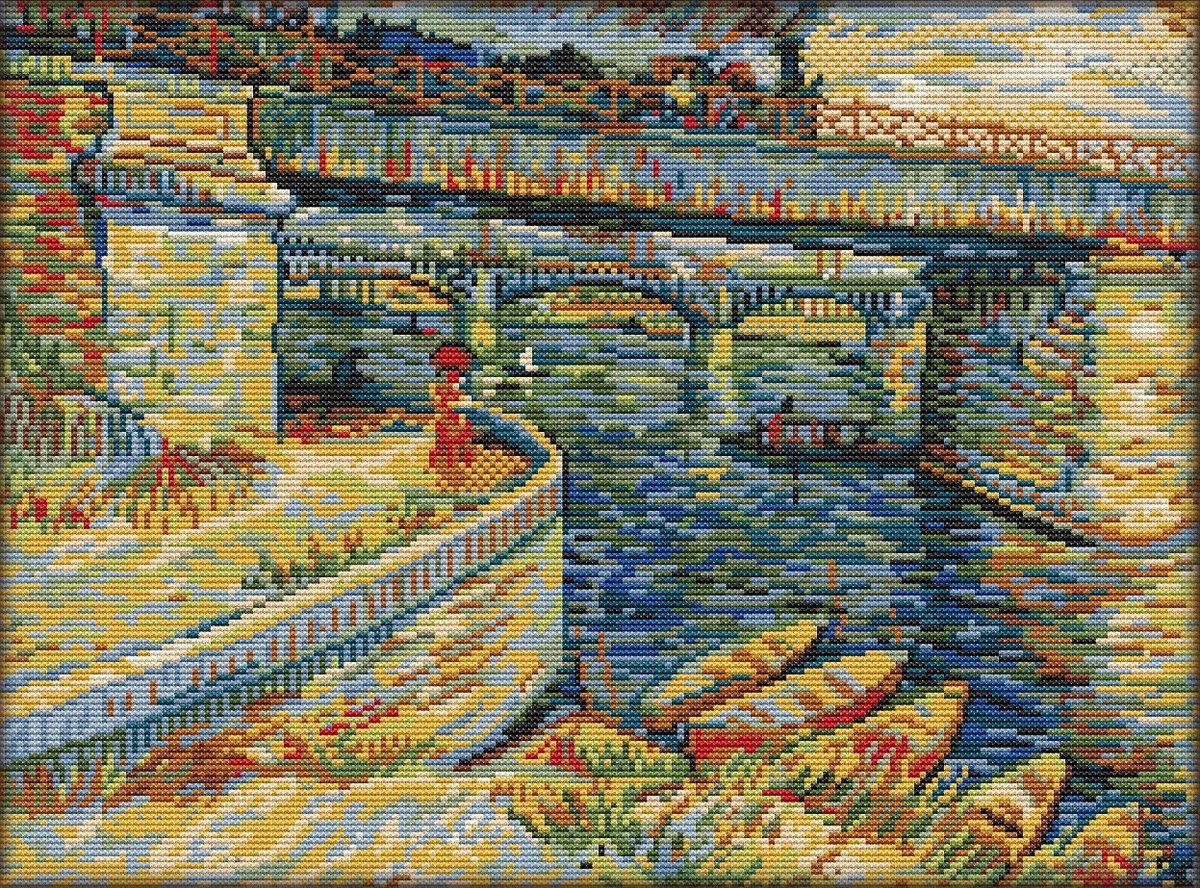 Borduurpakket Bridges across the Seine at Asnieres - Vincent van Gogh- 2952 - APS