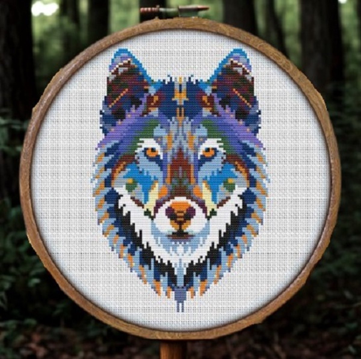Borduurpakket Mandala Wolf - 414 - Awesome Pattern Studio