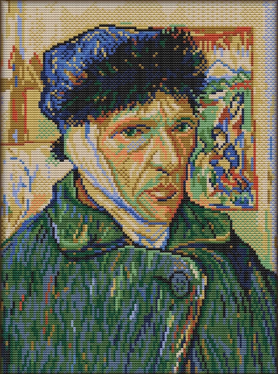 Borduurpakket Selfportrait with Bandaged Ear - Vincent van Gogh - 2826-2 - APS