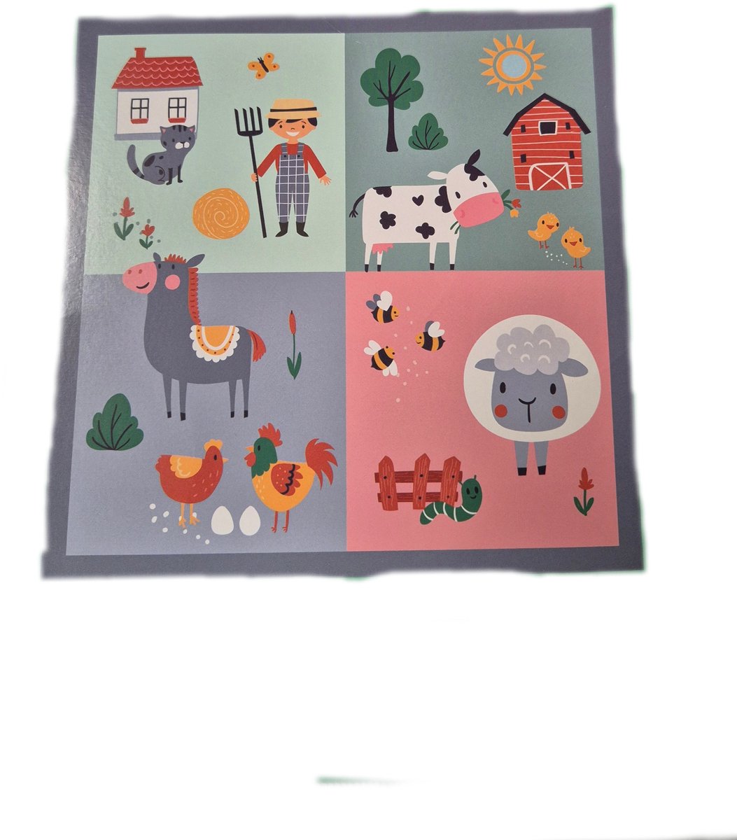 speelkleed 100x100 kleurrijk boerderij